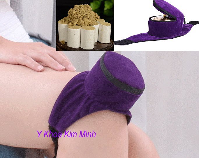 Dùng nhang ngải cứu bó vào đai trị đau khớp gối DN-01 - Y Khoa Kim Minh