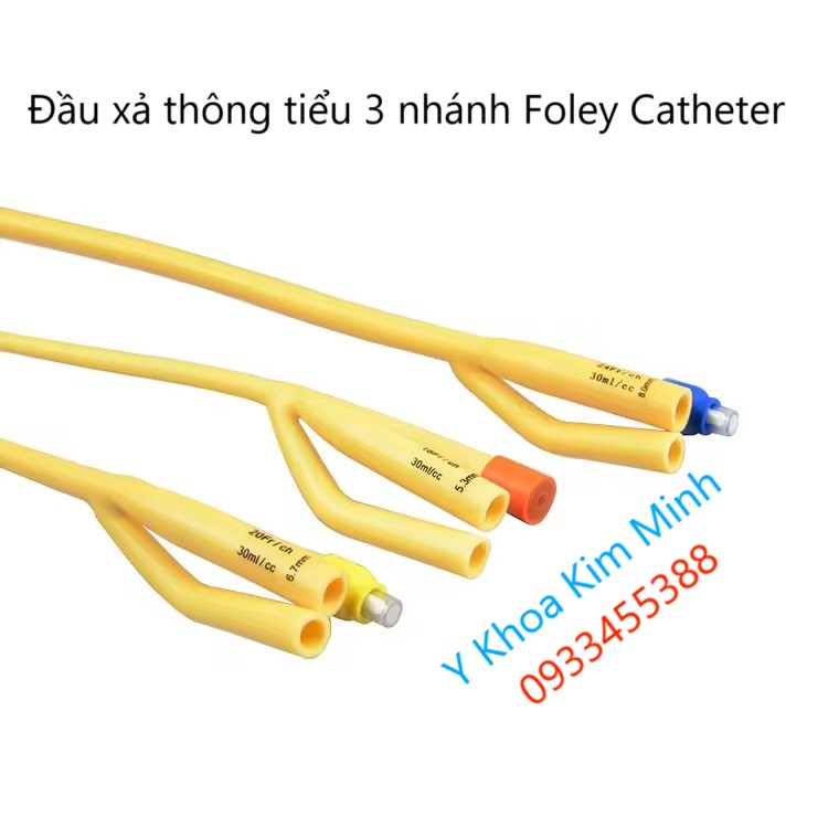 Đầu ống của dây thông tiểu 3 nhánh Foley Catheter