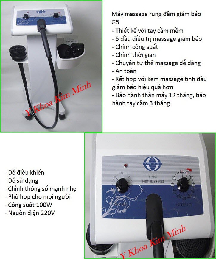 Sử dụng máy masasge rung giảm béo G5 tăng hiệu quả trong liệu trình giảm mỡ cho khách hàng - Y Khoa Kim Minh