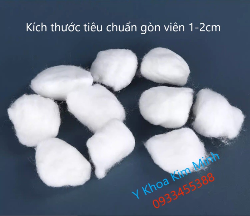 Gòn viên y tế đã tiệt trùng đóng gói bịch 50g, 500g