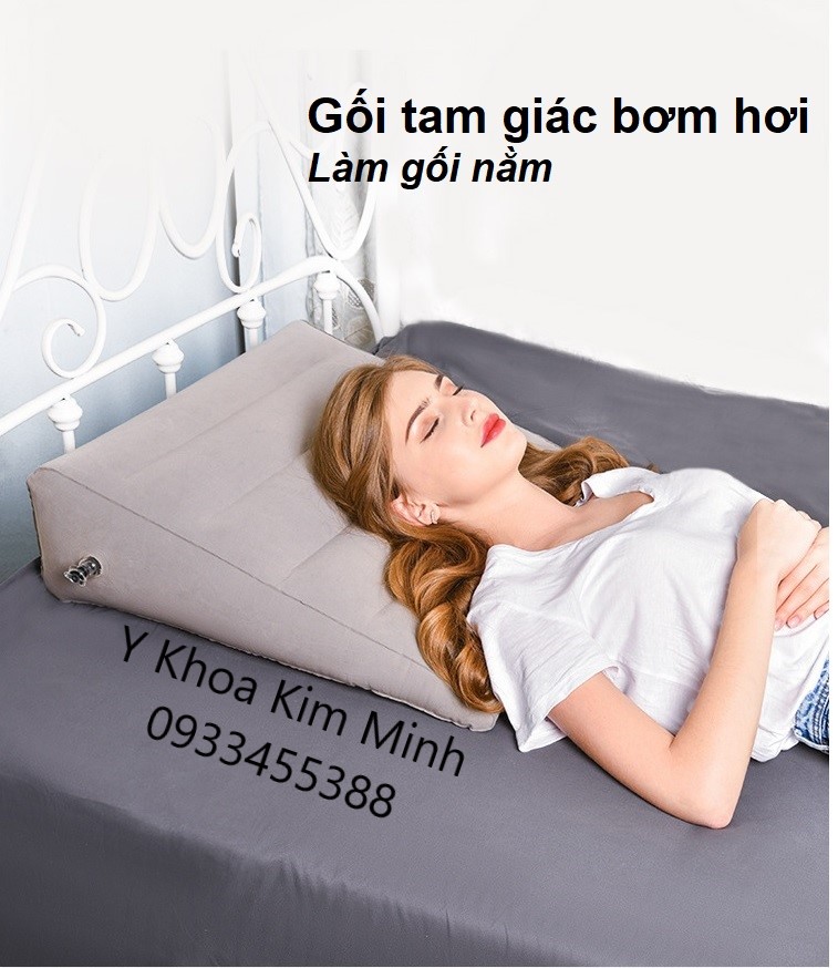 Gối tam giác bơm hơi kê đâu nằm