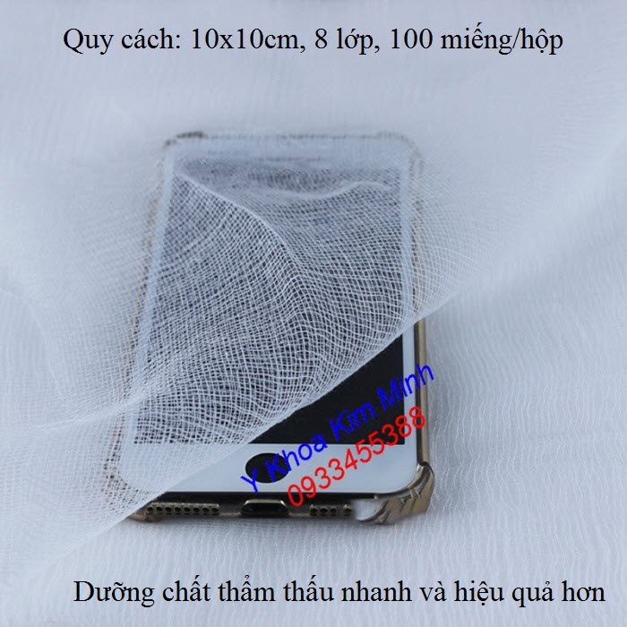 Gạc lưới 10x10cm thân thiện với da, an toàn khi sử dụng - Y Khoa Kim Minh Gạc lưới dùng đắp bột mỹ phẩm cho khách hàng dùng tại Spa - Y khoa Kim Minh