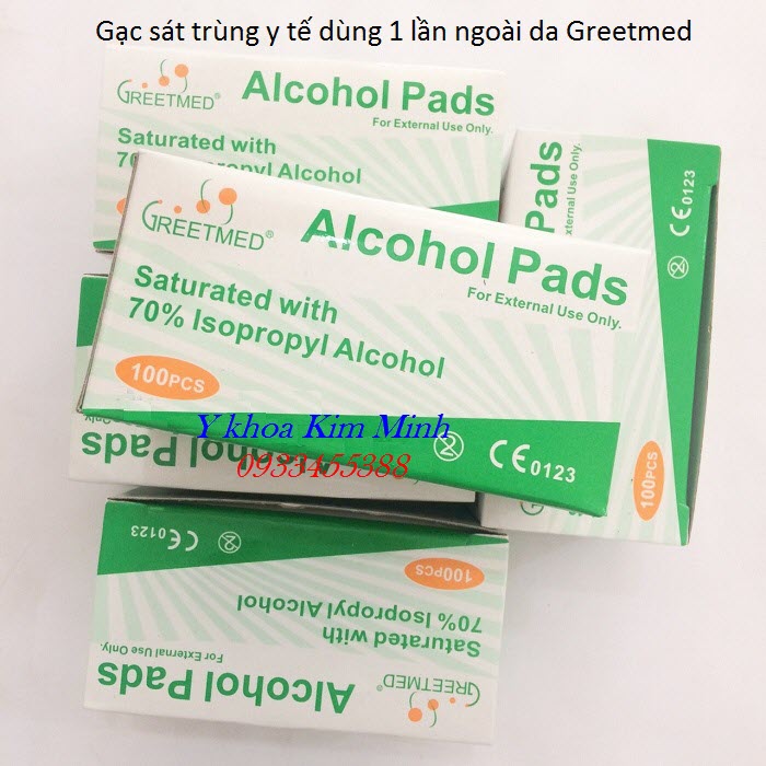 Gạc tiệt trùng y tế dùng sát khuẩn ngoài da dùng 1 lần Greetmed bán tại Tp Hồ Chí Minh - Y khoa Kim Minh