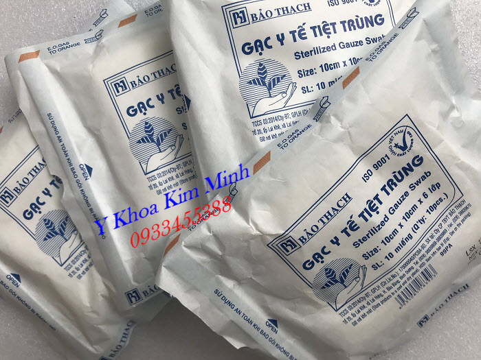 Đia chỉ Công ty bán giá sỉ Gạc y tế tiệt trùng Bảo Thạch 10cmx10cm x 6 lớp chuyên dùng đắp vết thương hở sau phẫu thuật - Y Khoa Kim Minh