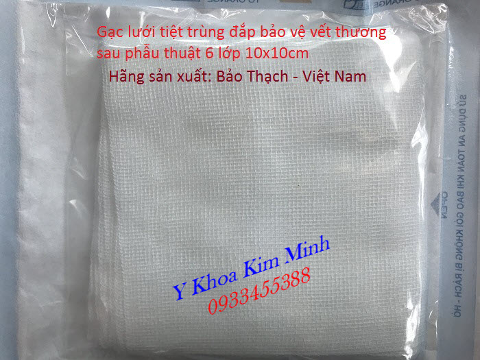 Gạc y tế tiệt trùng Bảo Thạch chuyên đắp bảo vệ vết thương sau phẫu thuật - Y khoa Kim Minh