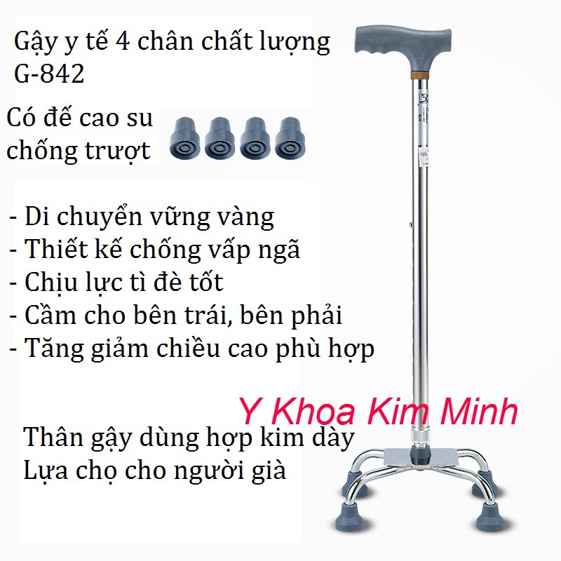 Đây là loại gậy hỗ trợ người bệnh di chuyển luôn an toàn mọi lúc mọi nơi Gậy chống 4 chân dùng cho người già người bệnh di chuyển