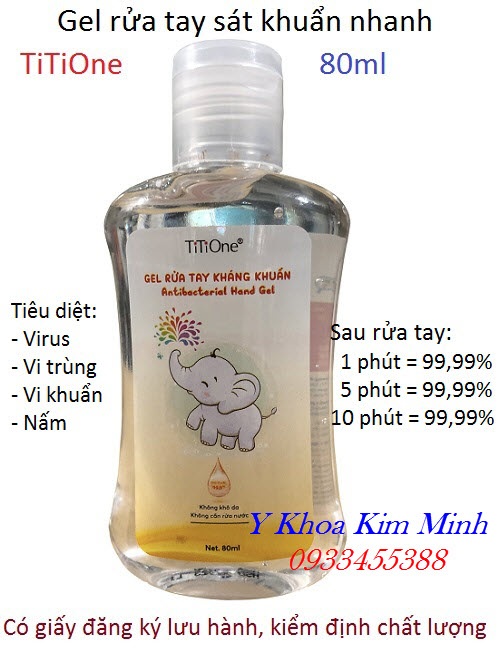 Gel rửa tay sát khuẩn khô Titione chất lượng - Y khoa Kim Minh