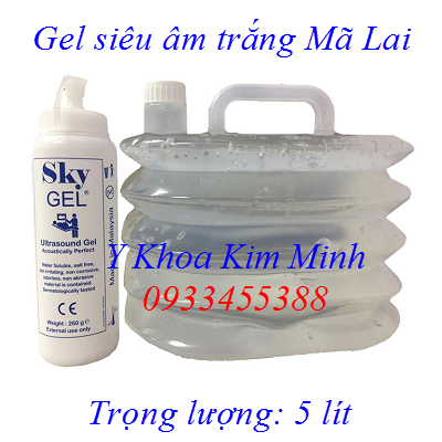 Gel siêu âm trắng Mã Lai 5 lít/thùng bán tại Y khoa Kim Minh