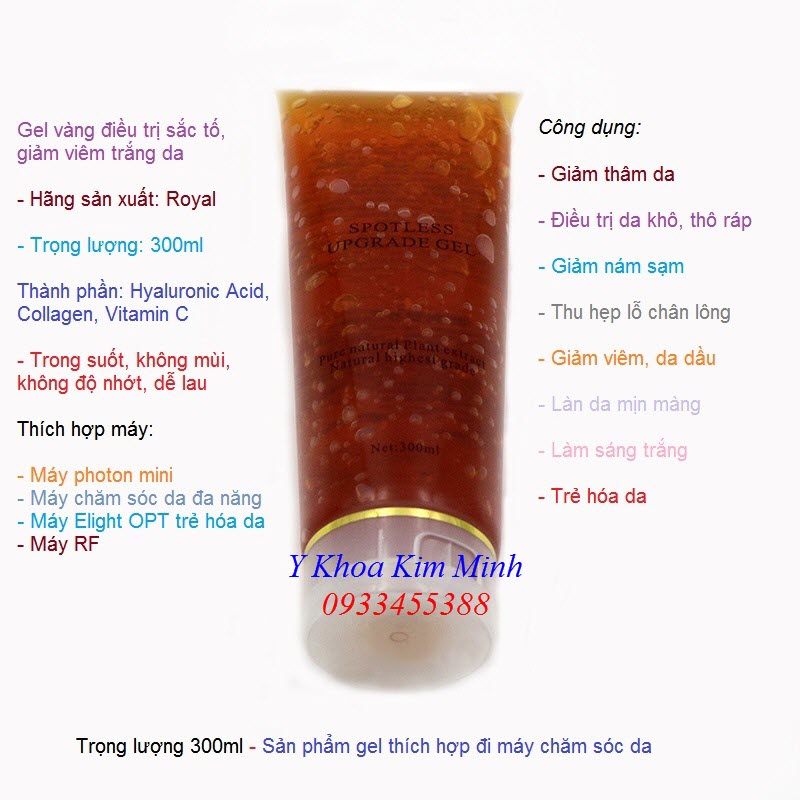Gel vang chay may cham soc da - Y Khoa Kim Minh 0933455388