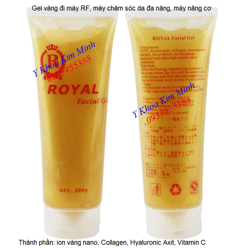 Gel vang Royal chuyên đi dùng máy chăm sóc da, máy giảm béo RF giúp căng da, chống nhăn, săn chắc bán tại Y Khoa Kim Minh 0933455388