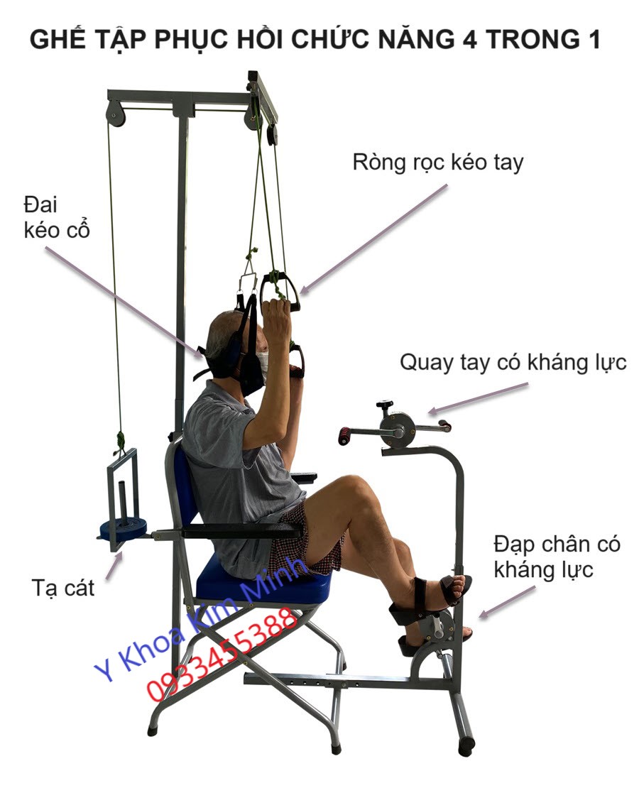 Ghế tập phục hồi tai biến 4 trong 1 Y Khoa Kim Minh