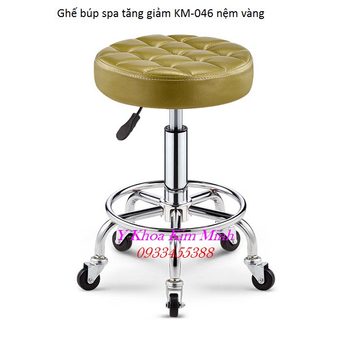 Ghế búp spa tăng giảm KM-046 nệm simili màu vàng - Y Khoa Kim Minh