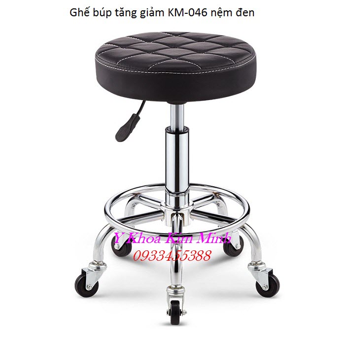 Ghế búp spa tăng giảm nệm đen KM-046 bán giá sỉ tại Tp Ho Chi Minh - Y Khoa Kim Minh