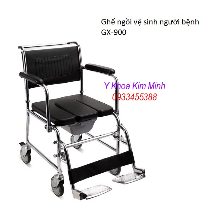 Ghế ngồi vệ sinh người bệnh có bô vệ sinh bánh xe GX-900 - Y khoa Kim Minh