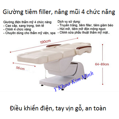 Ghế tiêm filler điện 4 chức năng dùng trong thẩm mỹ GTD-004 - Y Khoa Kim Minh