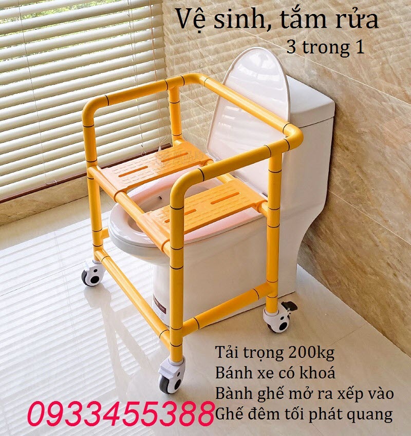 Ghế vệ sinh tắm rửa người bệnh người già 3 trong 1 KC-200