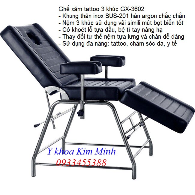Ghe xam tattoo 3 khúc GX-3602 đang bán tại Tp Ho Chi Minh - Y Khoa Kim Minh