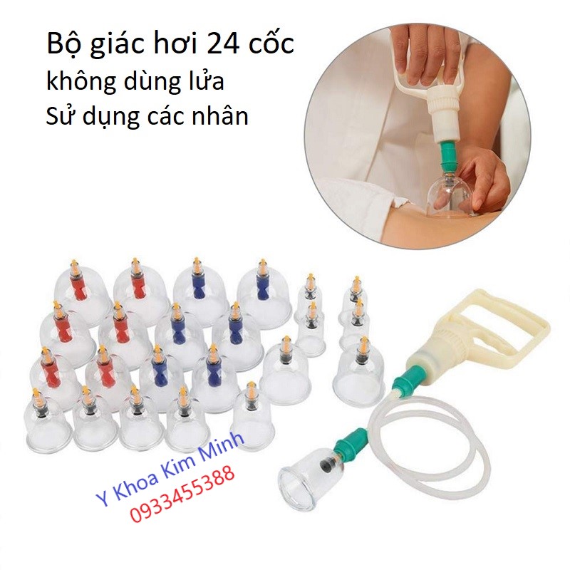 Giác hơi không dùng lửa 24 cốc hộp giấy