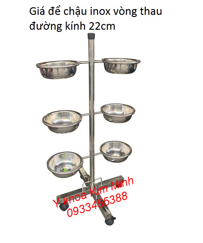 Giá để thau chậu inox dùng cho spa bán tại Tp.HCM