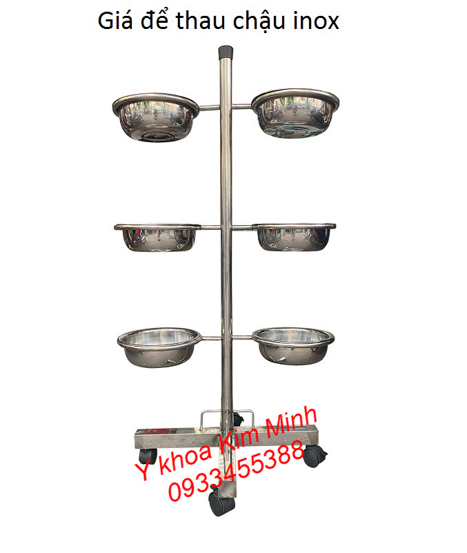 Giá để thau chậu inox dùng cho spa thẩm mỹ viện