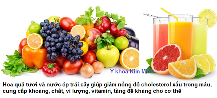 Giam cholesterol xau LDL, tang de khang cho co the bang hoa qua trai cay tuoi Y Khoa Kim Minh