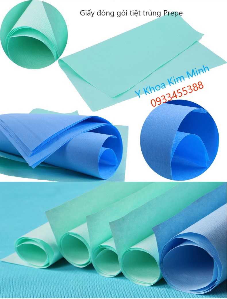 Giấy đóng gói tiệt trùng dụng cụ y tế chất liệu giấy nguyên chất prepe