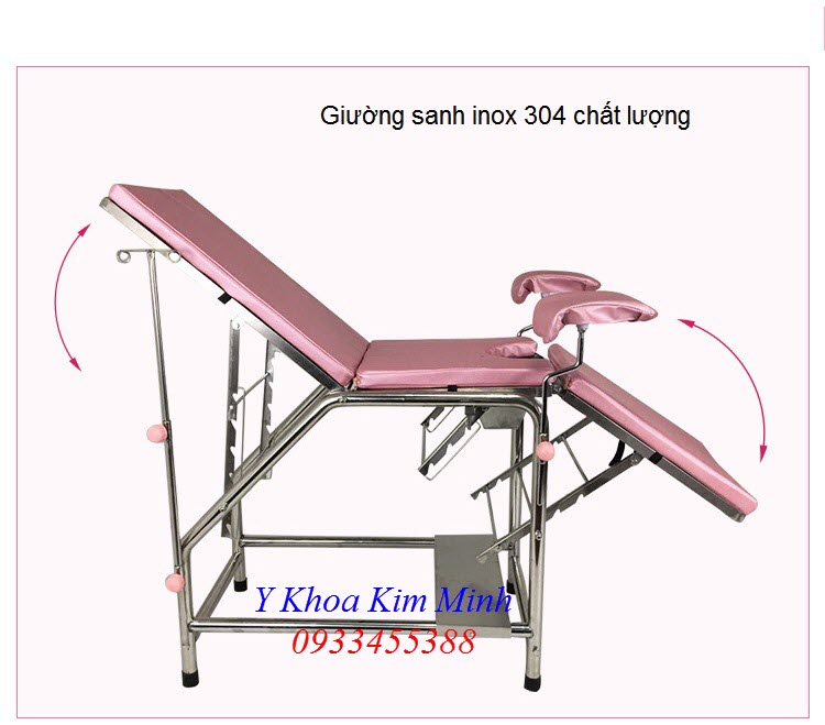Giường sanh inox 304 mã số G034-01 - Y khoa Kim Minh 0933455388