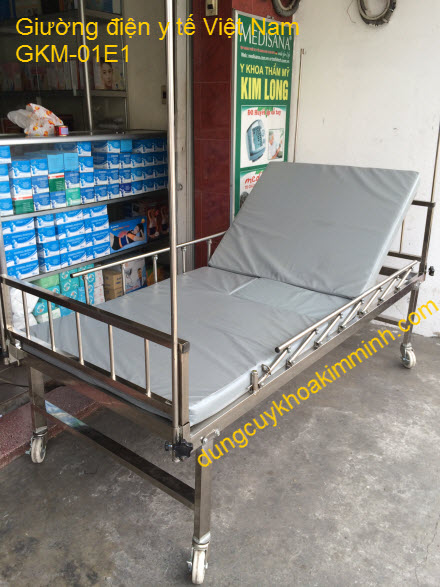 Giường điện y tế 1 tay quay sản xuất Việt Nam GKM-01E1
