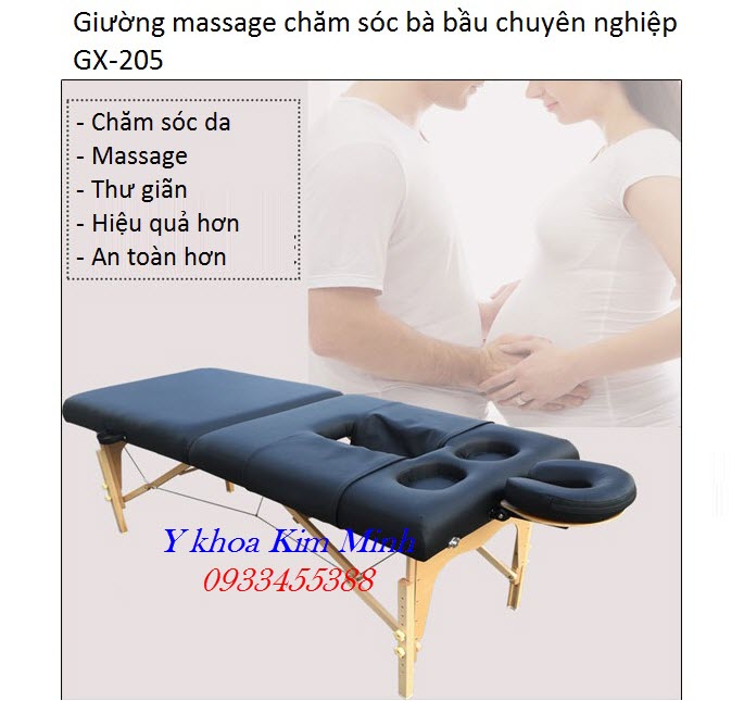 Giường massage chăm sóc da cho bà bầu dạng, giường vali gấp 2 khúc - Y khoa Kim Minh