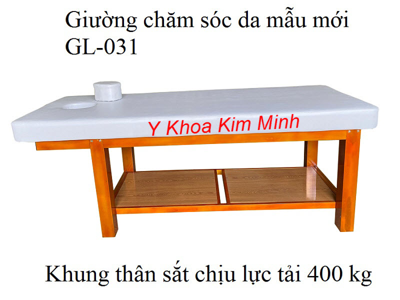 Giường thẩm mỹ spa chăm sóc da GL-031 chuyên nghiệp, khung sắt bảo hành 5 năm - Y Khoa Kim Minh