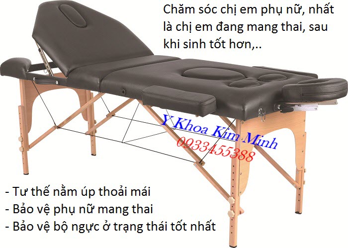 Giúp chăm sóc sức khoẻ phụ nữ đang mang thai tốt hơn - Y Khoa Kim Minh Giường massage vali di động 3 khúc chân gỗ chuyên chăm sóc sức khoẻ phụ nữ trước và sau khi sinh GX-2053 - Y khoa Kim Minh