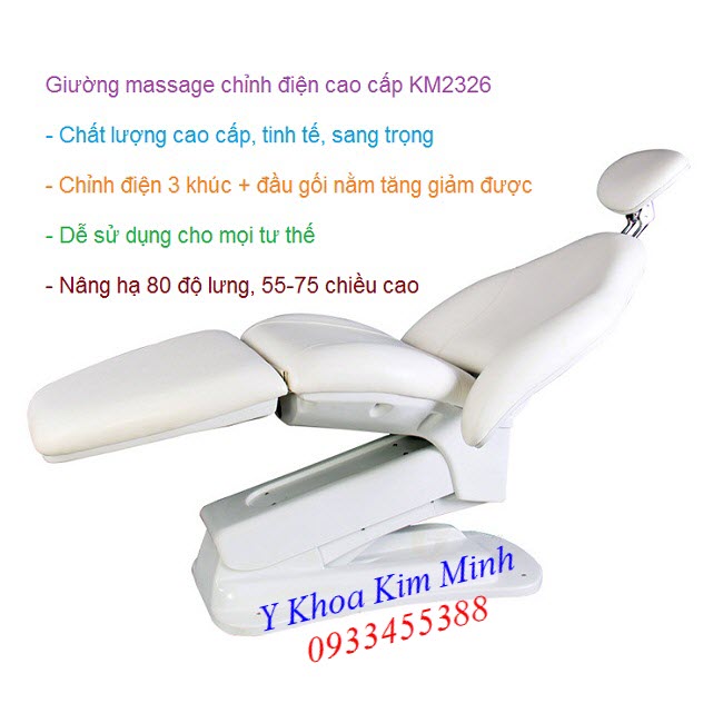 Giường tiêm filler botox truyền trắng tiểu phẫu thẩm mỹ KM2326 - Y khoa Kim Minh Giuong dien tham my dung tiem filler botox, truyen trang 3 khuc KM2326 - Y Khoa Kim Minh