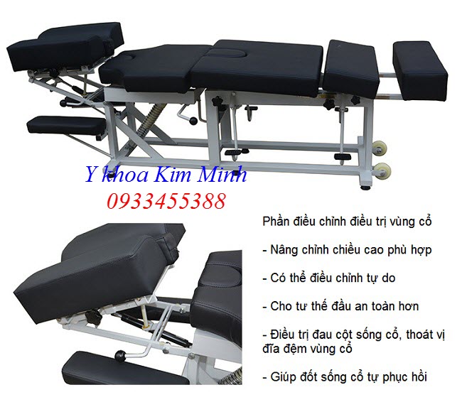 Giường điều trị nắn chỉnh cột sống lưng cổ, thiết bị điều trị bệnh thoát vị đĩa đệm - Y Khoa Kim Minh