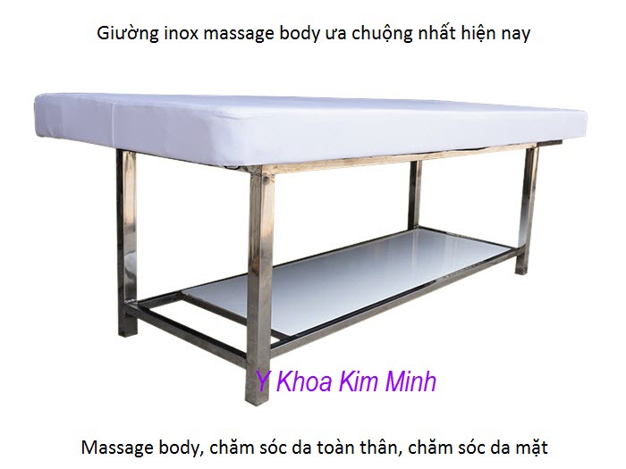 Giường inox 4 chân vuông dùng cho massage body bán tại Y Khoa Kim Minh 0933455388