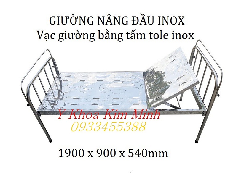 Giường nâng đầu inox bệnh viện mẫu 2