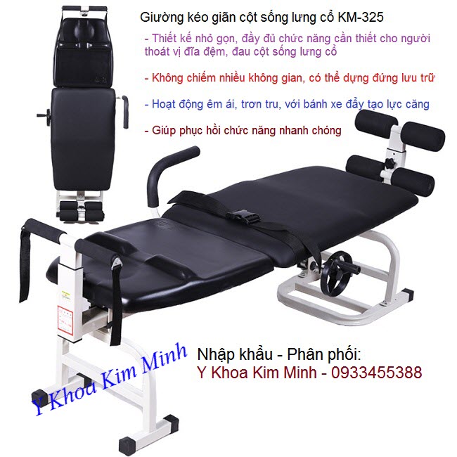 Giường kéo giãn điều trị đau cột sống, thoát vị đĩa đệm dùng cho cá nhân KM-325 - Y Khoa Kim Minh Nhap khau ban giuong keo gian dieu tri dau cot song lung co ca nhan KM325 - Y Khoa Kim Minh