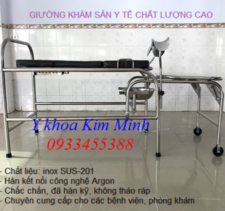 Giường khám sản inox chất lượng cao bán ở Tp.HCM do Y Khoa Kim Minh phân phối trực tiếp giá sỉ