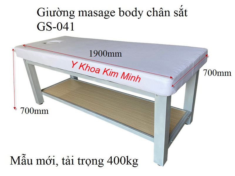Giường masage full body khung chân sắt mã sản phẩm GS-041 sản xuất tại Y Khoa Kim Minh
