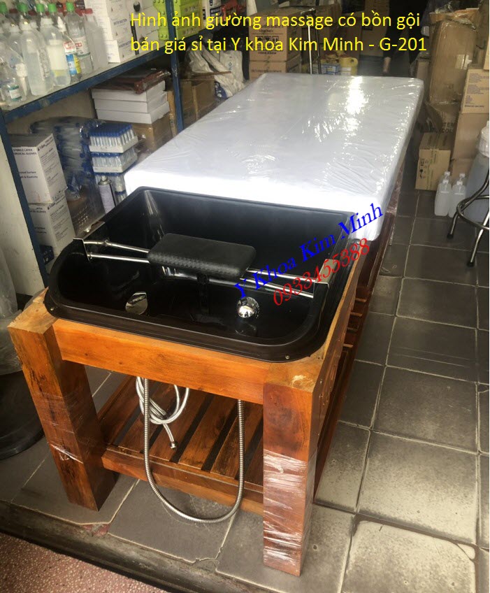 Giường massage có bồn gội dùng cho dịch vụ gội đầu, phòng Gym, yoga, chăm sóc mẹ và bé - Y Khoa Kim Minh