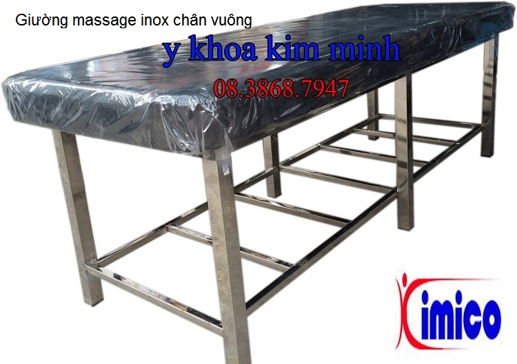 Giuong massage inox chan vuong Y Khoa Kim Minh