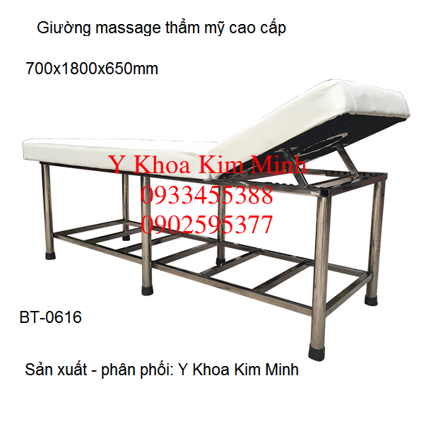Giuong massage inox cao cap nang dau BT-0616 Y Khoa Kim Minh san xuat phan phoi gia si