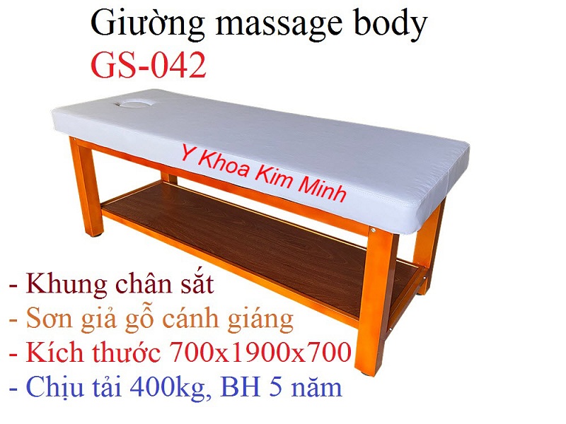 Giường mat xa body GS-042 khung chân sắt sản xuất tại Y Khoa Kim Minh