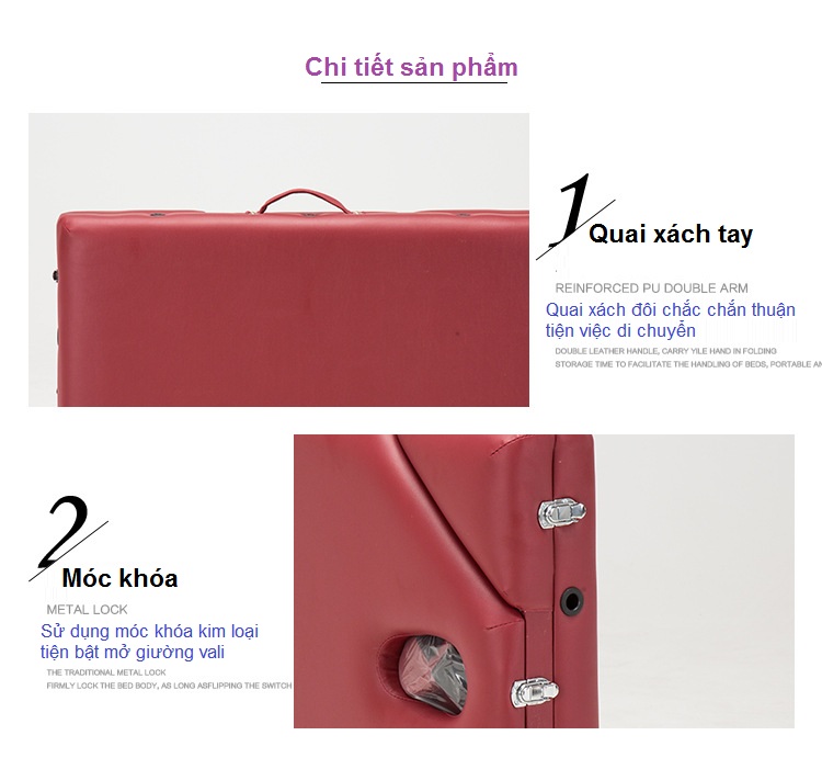 Chi tiet san pham giuong mat xa va li di dong nang dau khung nhom - Y khoa Kim Minh