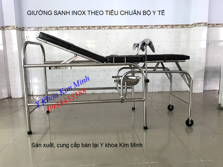 Giường sanh inox y tế sản xuất bán tại Tp Hồ Chí Minh - Y khoa Kim Minh 0933455388