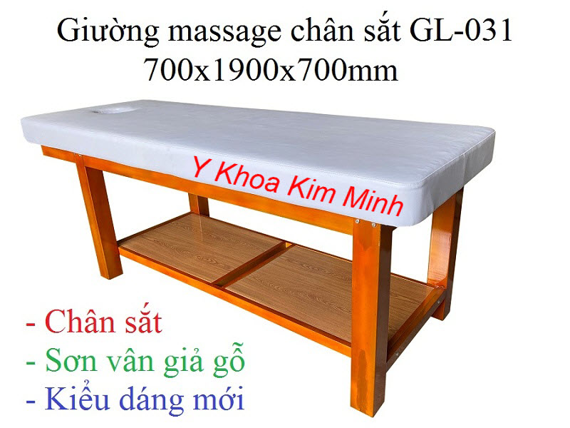 Giường thẩm mỹ spa khung chân sắt GL-031 sản xuất tại Y Khoa Kim Minh