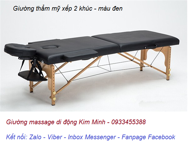 Giường thẩm mỹ xếp 2 khúc màu đen Y Khoa Kim Minh