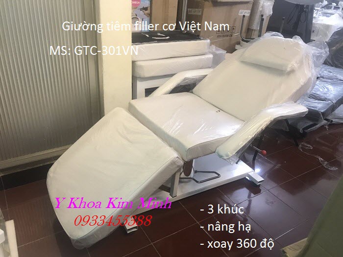 Giường tiêm filler nâng hạ bằng cơ sản xuất Việt Nam mã số GTC-301VN - Y khoa Kim Minh