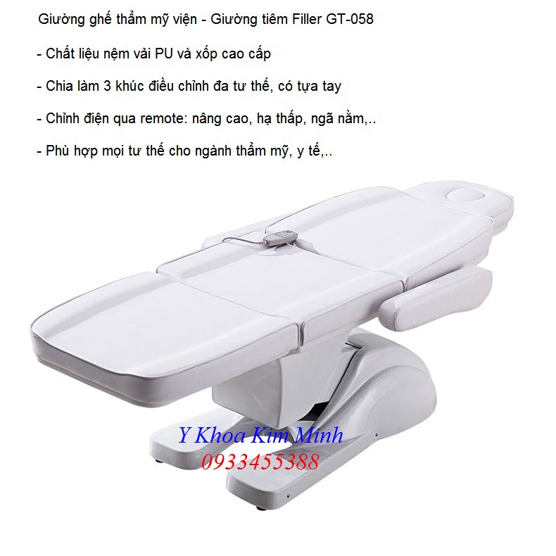 Giường tiêm filler GT-058 - Y khoa Kim Minh Giuong tiem filler, tiem giam beo, giuong ghe tham my GT-058 - Y Khoa Kim Minh 0933455388