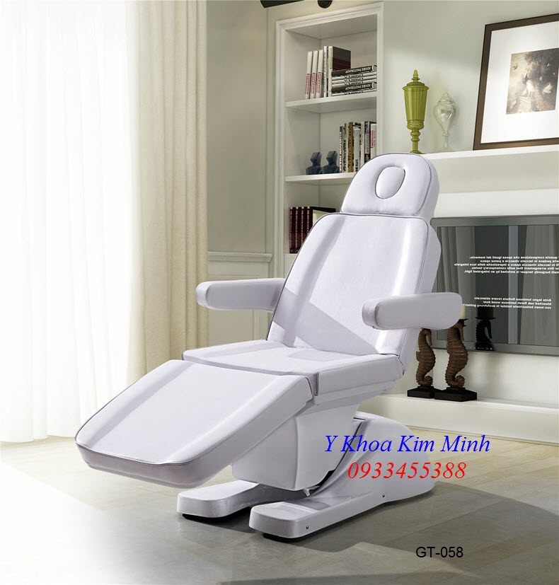 Giường tiêm truyền trắng và tiêm filler chỉnh điện GT-058 - Y khoa Kim Minh Giuong tieu phau tham my tiem truyen trang tai tham my vien Spa GT-058 - Y Khoa Kim Minh 0933455388