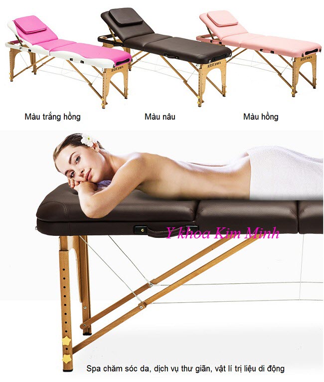 Giường va li nâng đầu chân gỗ 3 khúc KW-320 - Y khoa Kim Minh